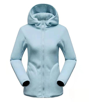 Women's 100% Polyester Full Sleeve Zipper Closure Solid Hoodies