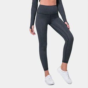 Women's Nylon High Waist Solid Pattern Fitness Sports Leggings