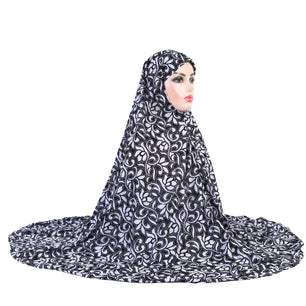 Women's Arabian Polyester Head Wrap Printed Pattern Casual Hijabs