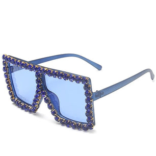 Women's Plastic Frame Acrylic Lens Square Shaped Trendy Sunglasses