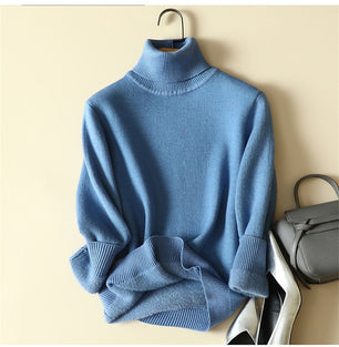 Women's Turtleneck Acrylic Knitted Pattern Casual Wear Sweaters