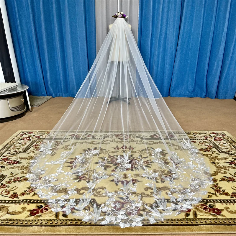 Women's Polyester Applique Edge One-Layer Bridal Wedding Veils