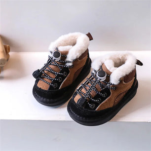 Kid's Leather Round Toe Buckle Strap Closure Casual Wear Shoes