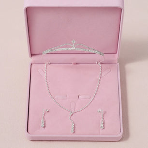 Women's Zinc Alloy Water Drop Bridal Wedding Crown Jewelry Sets