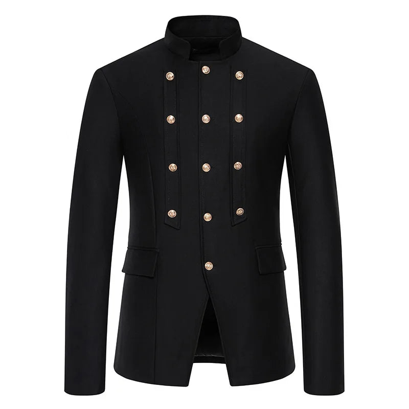 Men's Notched Polyester Long Sleeve Single Breasted Blazers Set