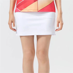 Women's Polyester Elastic Waist Above-Knee Solid Yoga Skirts