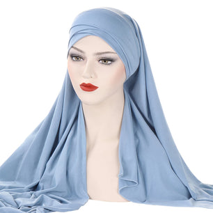 Women's Arabian Polyester Head Wrap Solid Pattern Elegant Hijabs