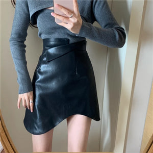 Women's Polyester High Waist Solid Pattern Casual Wear Skirts