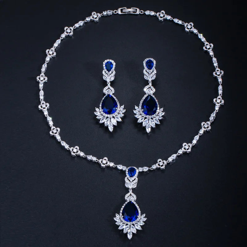 Women's Copper Alloy Cubic Zirconia Water Drop Classic Jewelry Set