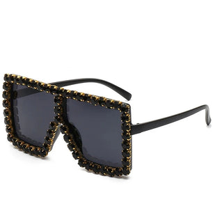 Women's Plastic Frame Acrylic Lens Square Shaped Trendy Sunglasses