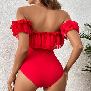 Women's Spandex Solid Pattern Push Up Two-Piece Swimwear