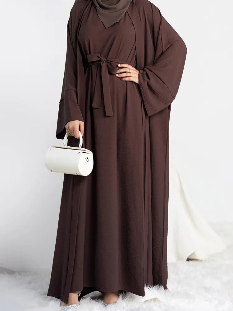 Women's Arabian Polyester Full Sleeve Solid Pattern Casual Abaya