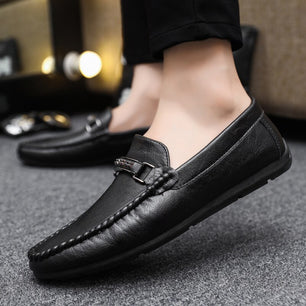 Men's PU Round Toe Slip-On Closure Breathable Casual Wear Shoes