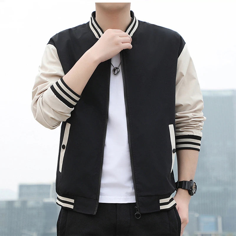 Men's Polyester V-Neck Long Sleeves Mixed Colors Pattern Jacket