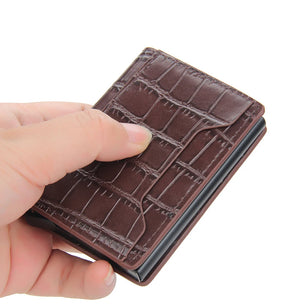 Men's PU Leather Card Holder Crocodile Pattern Trendy Wallets