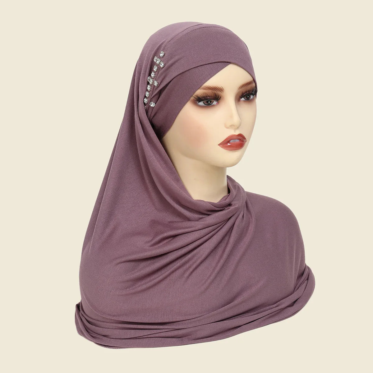 Women's Arabian Polyester Head Wrap Rhinestone Elegant Hijabs