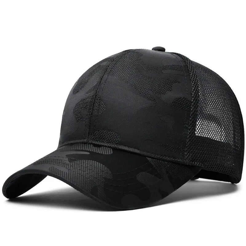 Men's Cotton Adjustable Strap Sun Protection Casual Baseball Cap