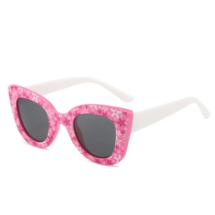 Kid's Plastic Frame Lens Polarized Cat Eye Shaped Sunglasses