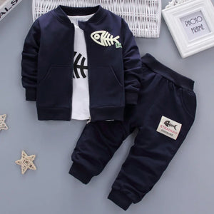 Kid's Polyester Long Sleeves Zipper Closure Printed Clothes