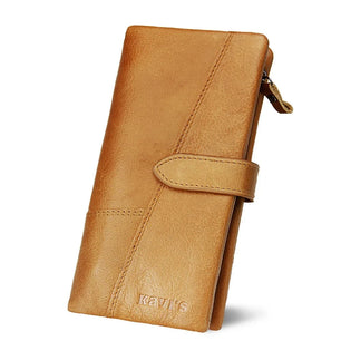 Men's Genuine Leather Zipper Hasp Card Holder Trendy Wallets