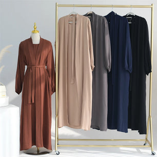 Women's Arabian Polyester Full Sleeve Solid Pattern Casual Abaya