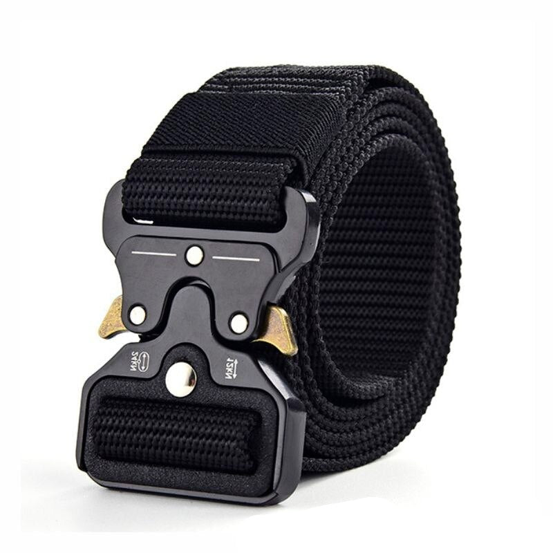 Men's Canvas Buckle Closure Solid Pattern Casual Military Belts