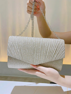 Women's Polyester Hasp Closure Sequined Classic Wedding Clutch