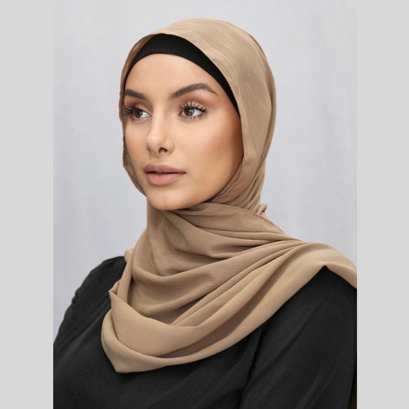 Women's Arabian Polyester Quick-Dry Head Wrap Casual Wear Hijabs