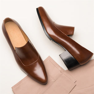 Men's Genuine Leather Pointed Toe Slip-On Closure Formal Shoes