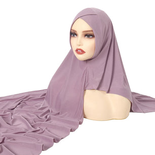 Women's Arabian Polyester Head Wrap Solid Pattern Elegant Hijabs