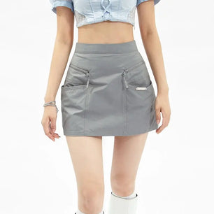 Women's Polyester High Waist Solid Pattern Casual Wear Skirts