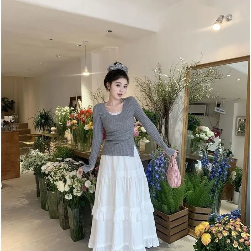 Women's Polyester High Waist Pleated Pattern Casual Wear Skirts