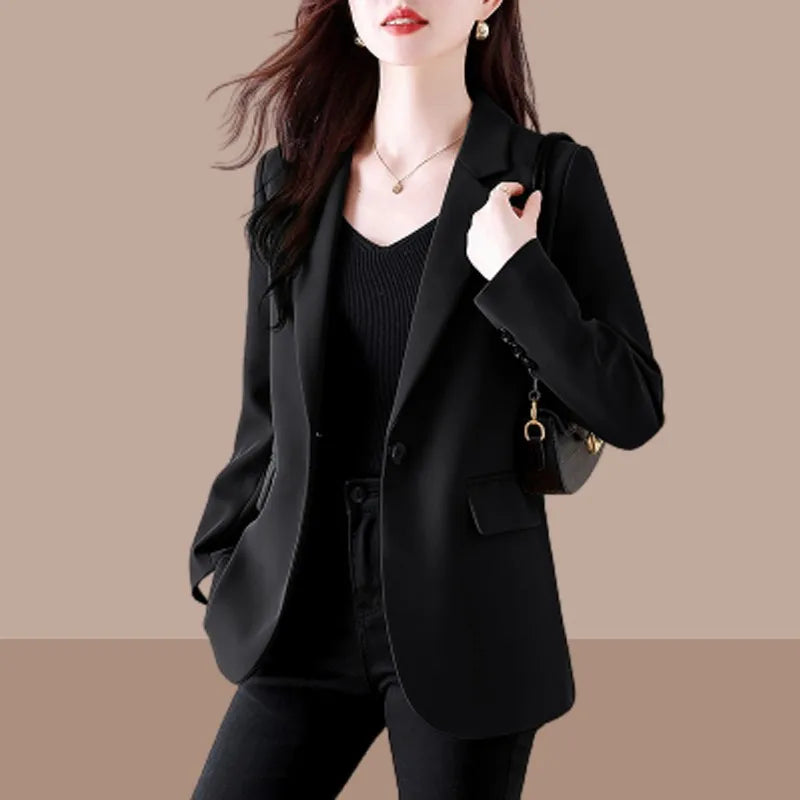 Women's Notched Collar Long Sleeve Single Breasted Chic Blazer