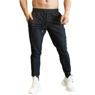 Men's Nylon Drawstring Closure Quick-Drying Gymwear Trousers