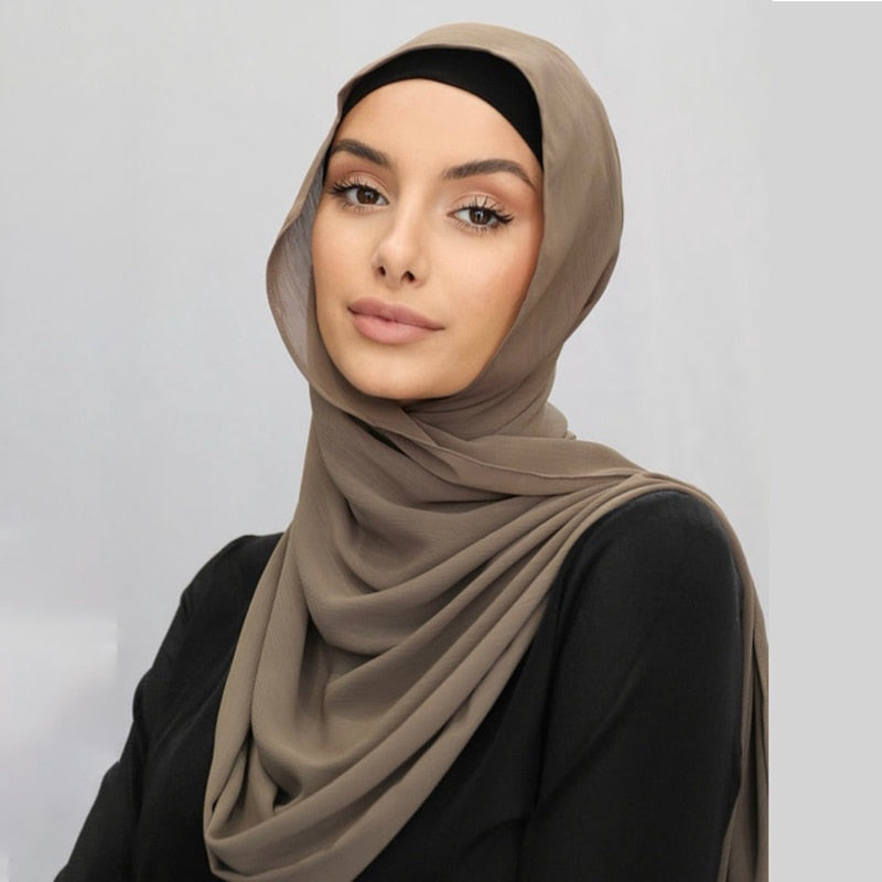 Women's Arabian Polyester Quick-Dry Head Wrap Casual Wear Hijabs