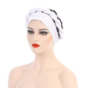 Women's Arabian Polyester Head Wrap Printed Pattern Turban Hijabs