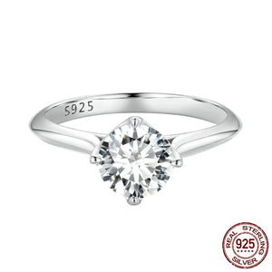 Women's 100% 925 Sterling Silver Moissanite Engagement Ring