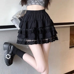 Women's Cotton High Waist Pleated Pattern Casual Wear Mini Skirts