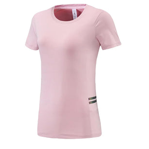 Women's Nylon Short Sleeves Solid Pattern Yoga Fitness Sport Tops