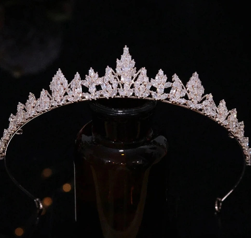 Women's Copper Water Drop Pattern Tiaras Bridal Wedding Crown