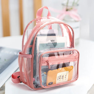 Kid's Nylon Zipper Closure Solid Pattern Trendy School Backpack