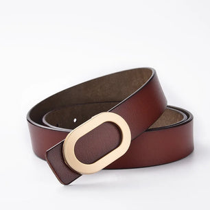 Women's Split Leather Adjustable Buckle Closure Casual Belts