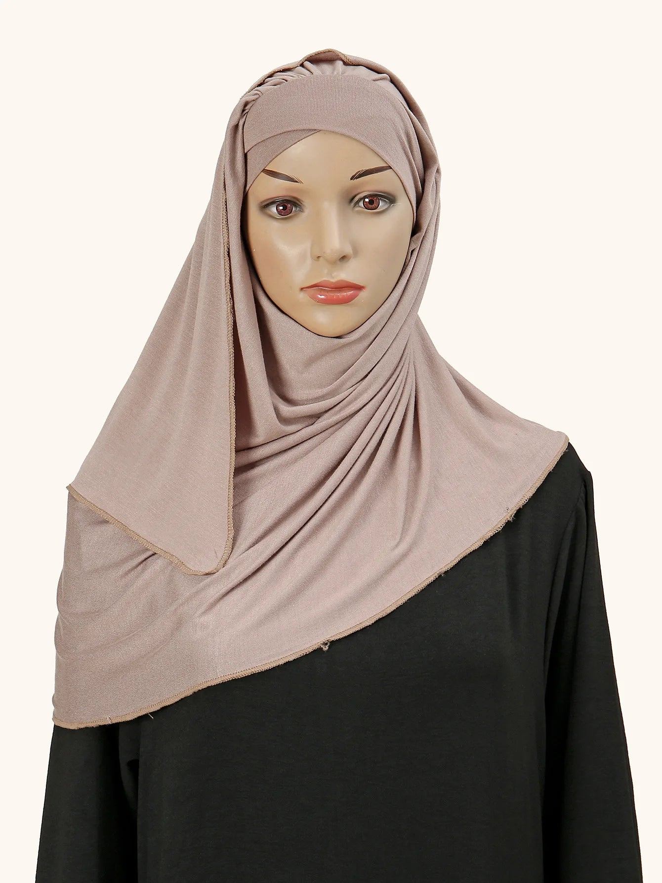 Women's Arabian Polyester Headwear Solid Pattern Casual Hijabs