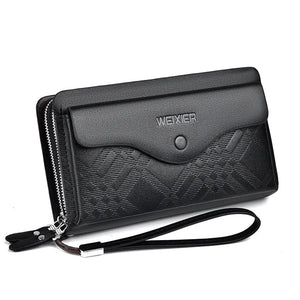 Men's Synthetic Leather Card Holder Letter Pattern Long Wallets