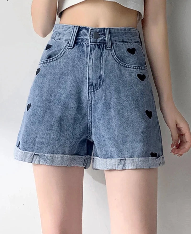 Women's Cotton High Waist Button Fly Casual Plain Pattern Shorts