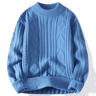 Men's Polyester Full Sleeves Patchwork Pullover Casual Sweater