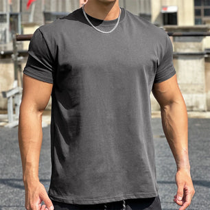 Men's Cotton Short Sleeve Pullover Closure Sportswear T-Shirt