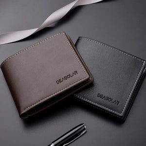 Men's PU Leather Letter Pattern Card Holder Mini Casual Wallets