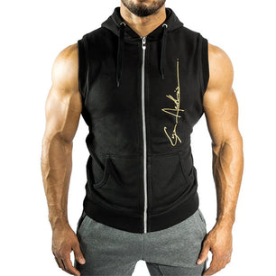 Men's Spandex Sleeveless Pullover Closure Sportswear T-Shirt