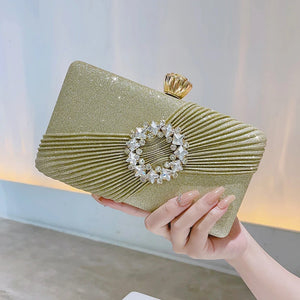 Women's PU Hasp Closure Rhinestone Pattern Classic Wedding Clutch